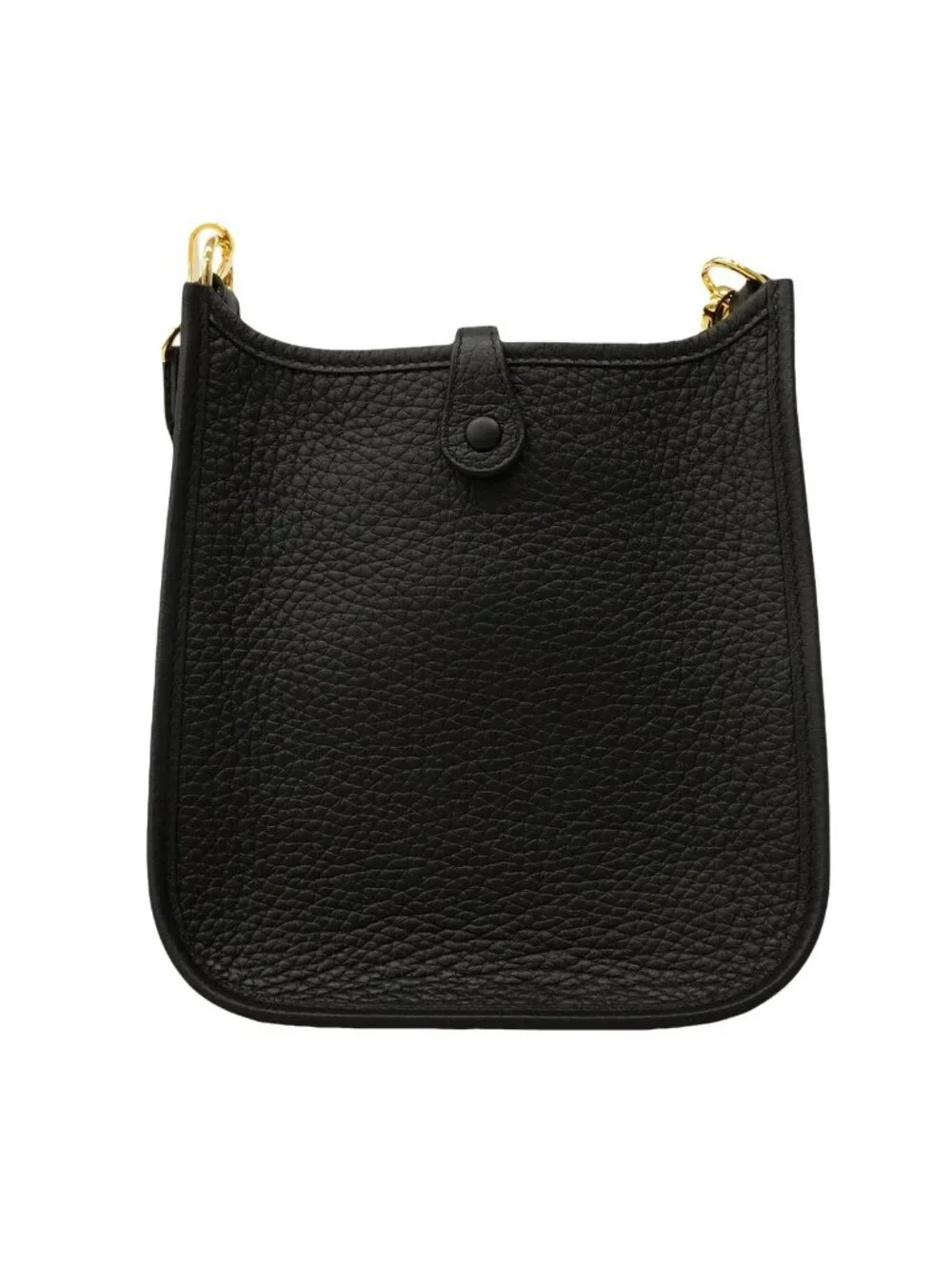 Hermes Shoulder Bag Evelyne TPM Taurillon Clemence Black Gold